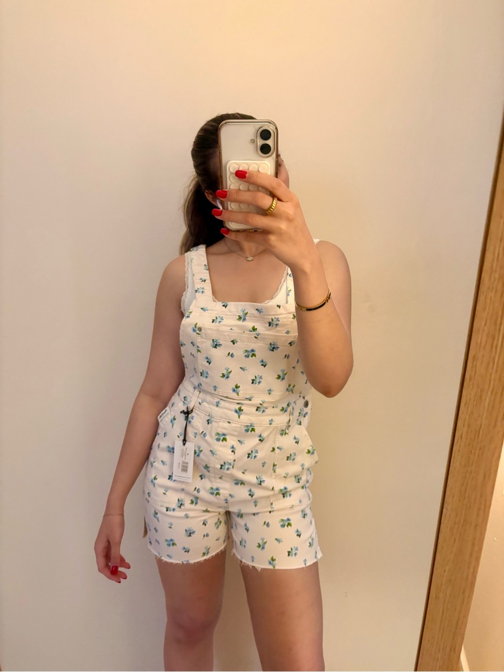 WHITE FLORAL OVERALLS 💐✨☁️